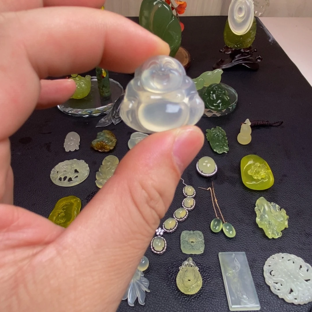 蛇纹石玉合金颈饰