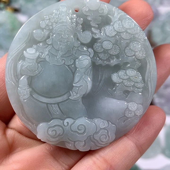 颈饰未镶嵌翡翠财神爷福利