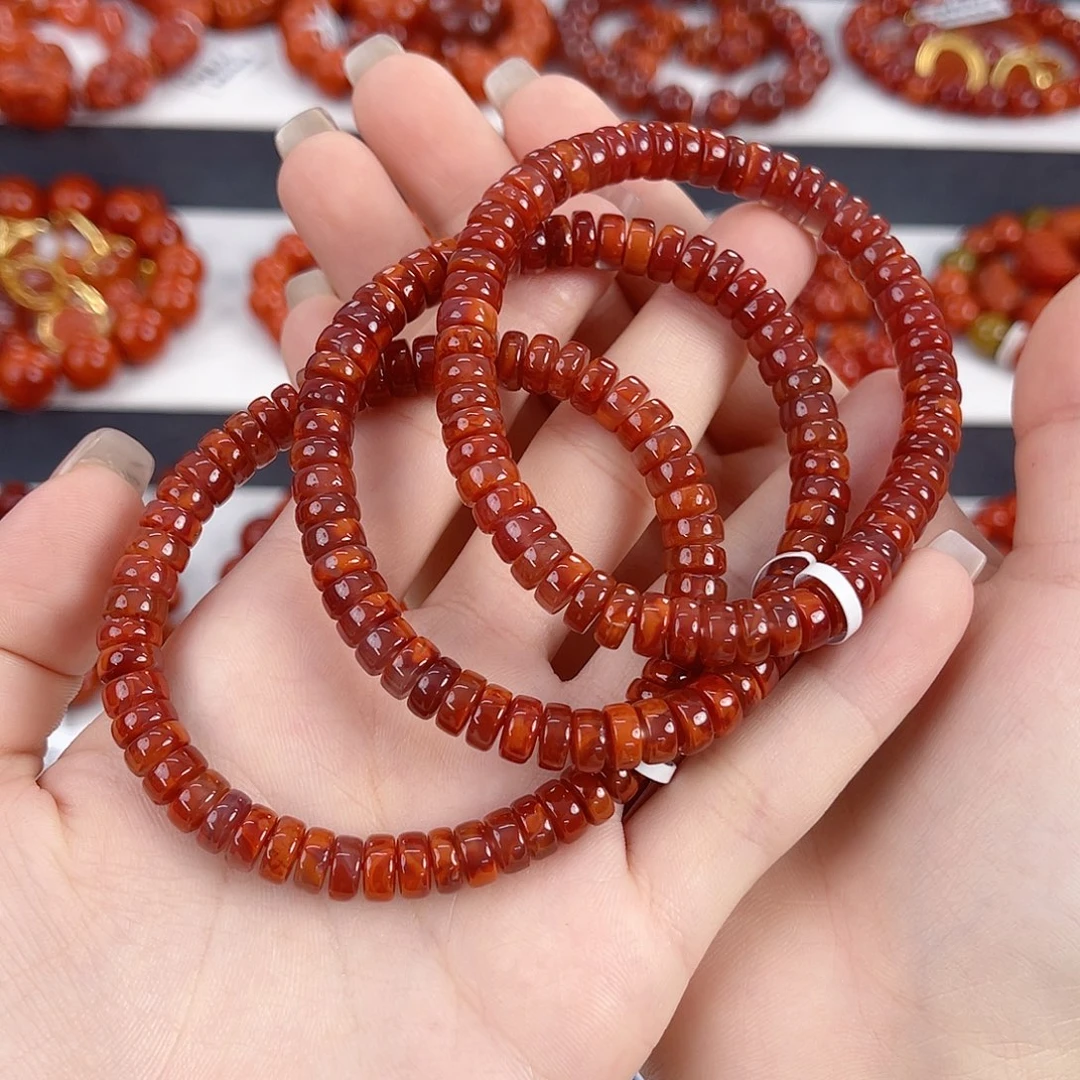 南红玛瑙未镶嵌瓦西牛血精工片片7mm（多样性发其一）