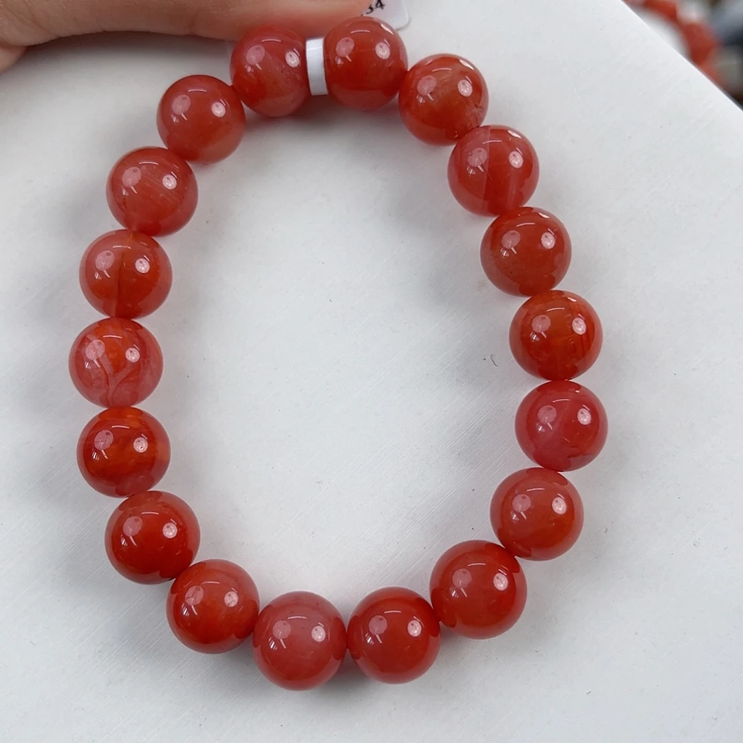 南红玛瑙未镶嵌瓦西玫红单圈11mm