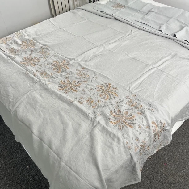 L007外贸尾单【100汉麻刺绣】被罩2*2.3四件套抑菌柔软舒适双面亲肤