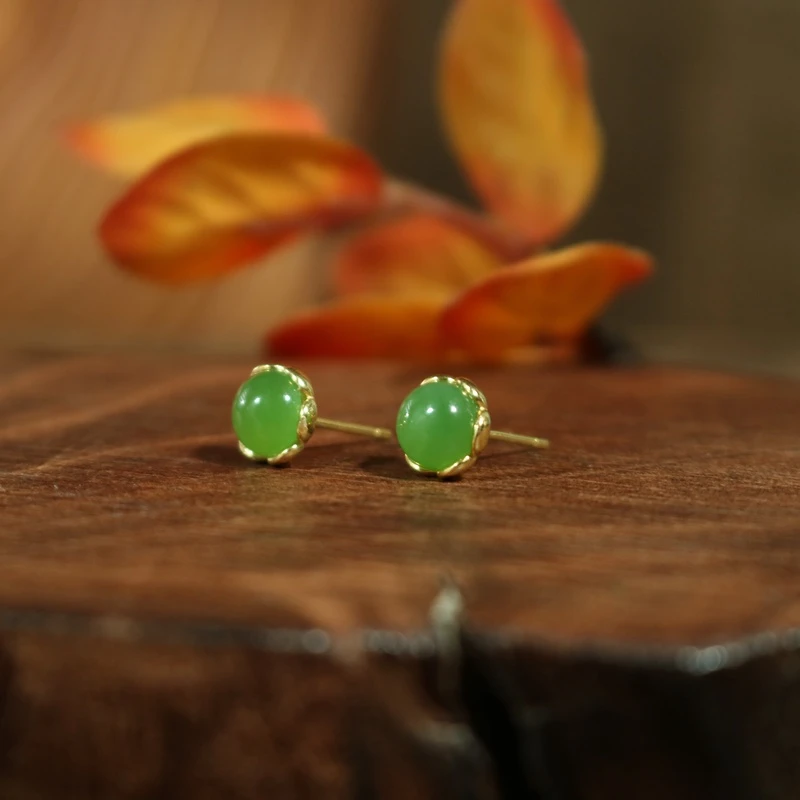 凰一品 俄料碧玉耳钉   发两对