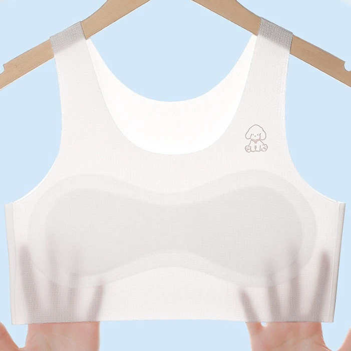 无痕女童内衣发育期薄款防凸点固定杯小学生儿童初中少女文胸背心
