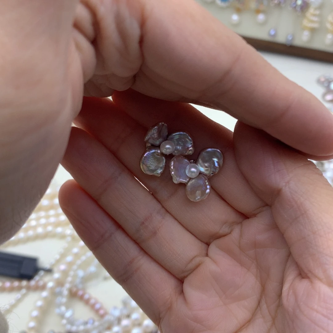 合金吊坠(不含链)淡水珍珠