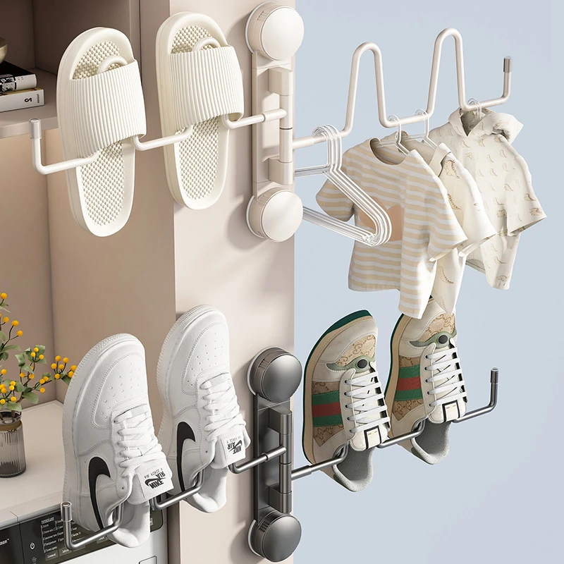吸盘晾鞋架阳台室内外免打孔简易晒鞋子神器可折叠防风晒鞋架