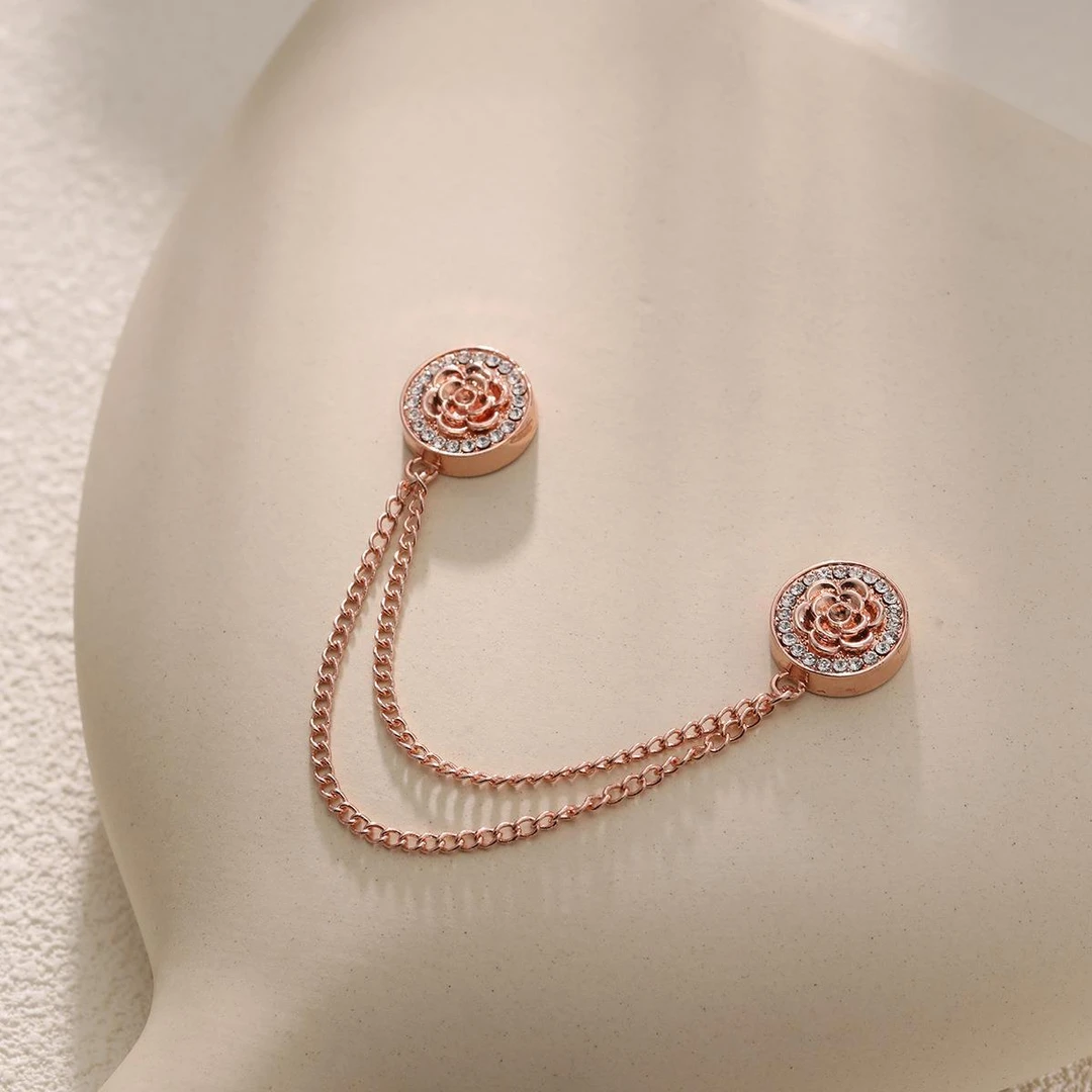 山茶花无痕链条磁吸扣收袖子长变短吸铁石收衣角改短神器胸针隐形