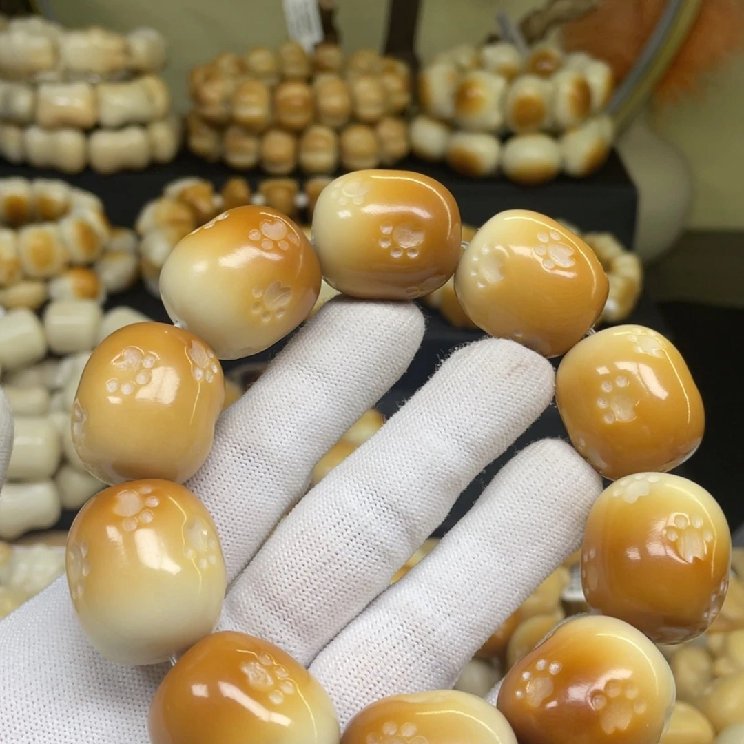 手串菩提根/象牙果107渐变踏雪桶微瑕
