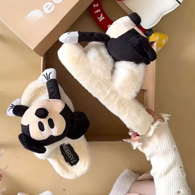 时尚百搭可爱舒适一字拖鞋女2025秋冬新款保暖休闲居家棉拖鞋