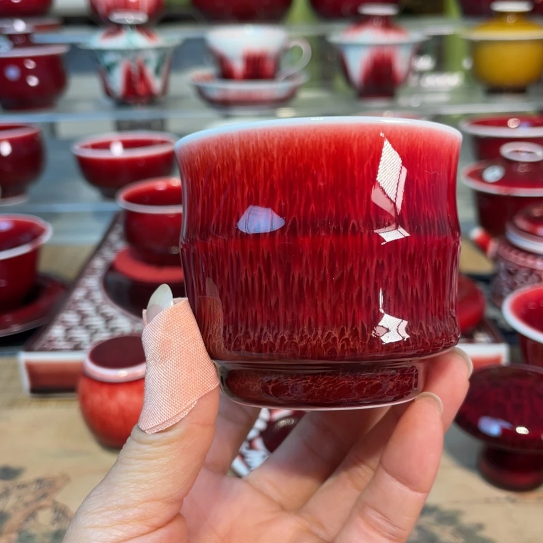 景德镇原矿釉竹节杯