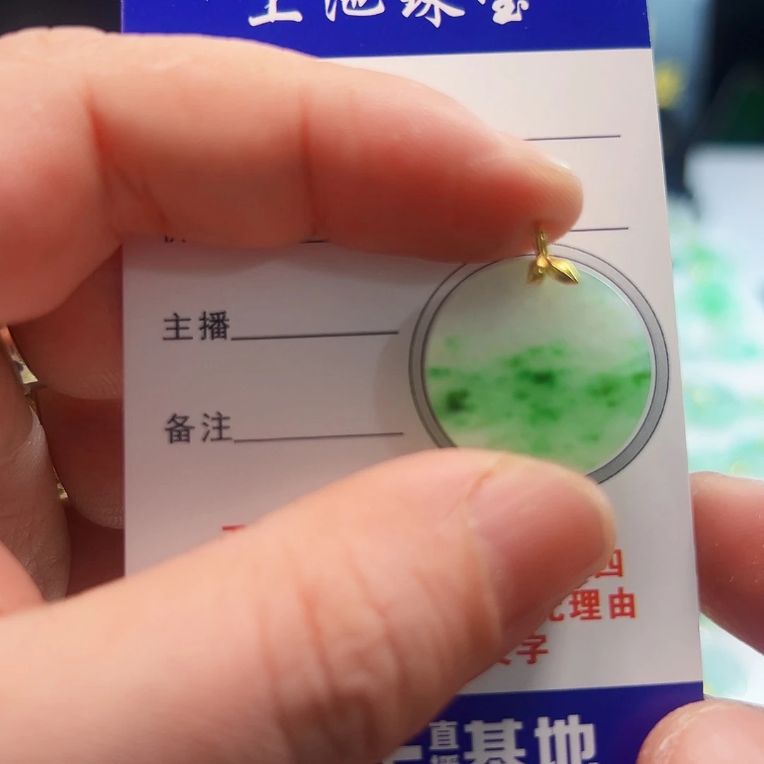 翡翠颈饰18K金镶嵌蓝*儿翡翠