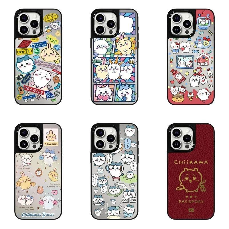 [吉伊卡哇小八乌萨奇]合集黑框镜面CASETI苹果手机壳16pro磨砂镜