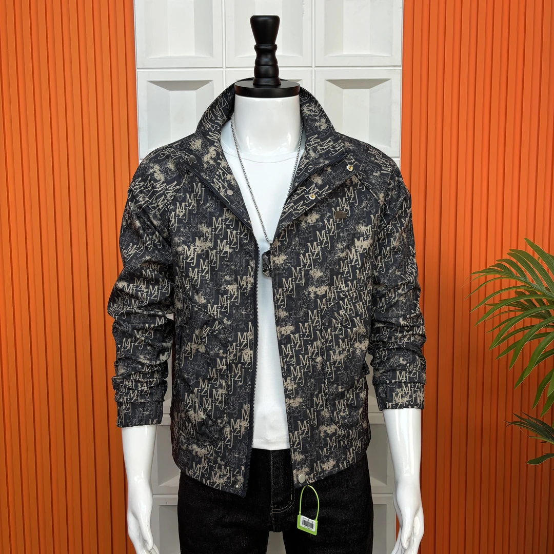 男士外套秋季新款夹克立领时尚修身简约韩版外套休闲风百搭外套男