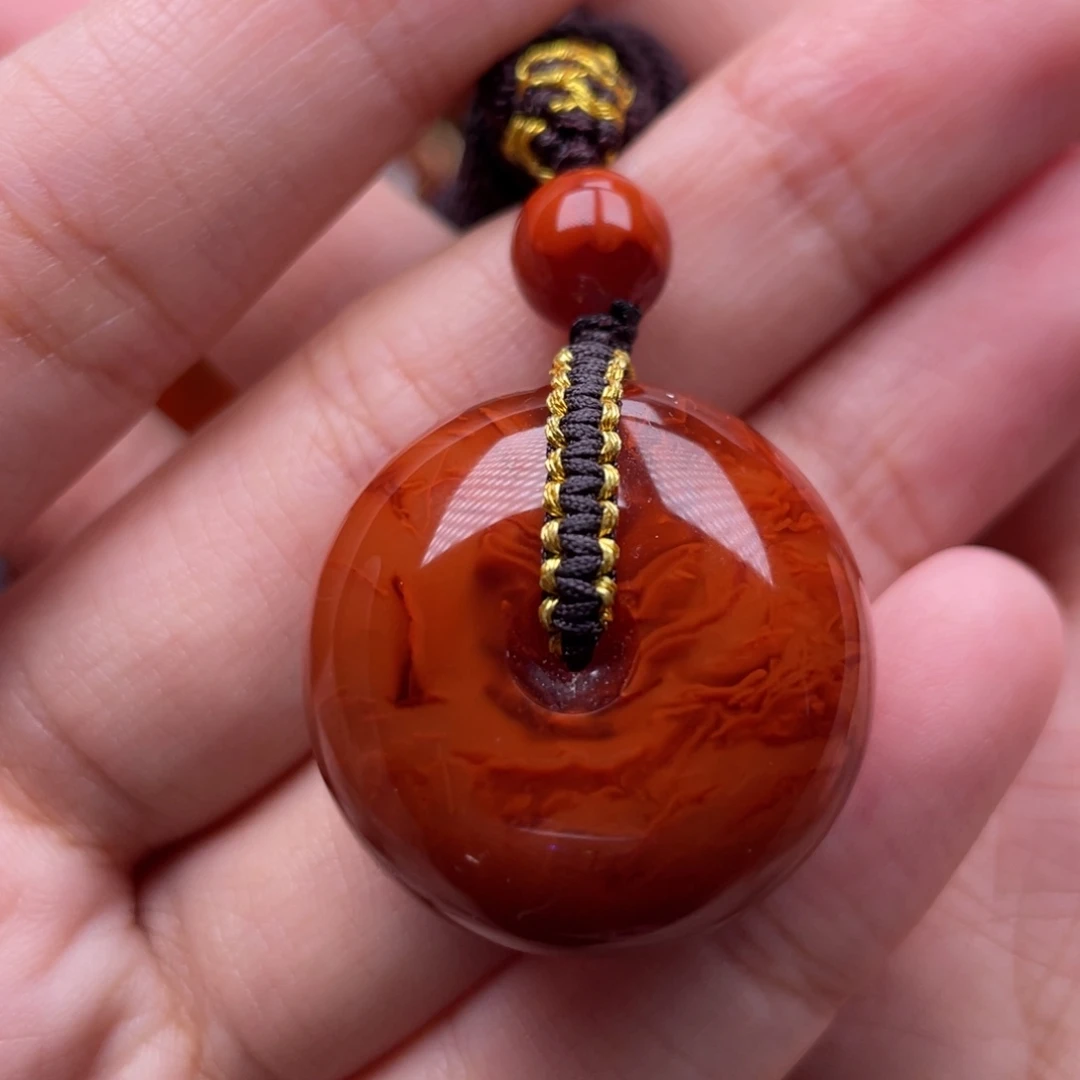 南红玛瑙未镶嵌珠宝奇石平安扣吊坠