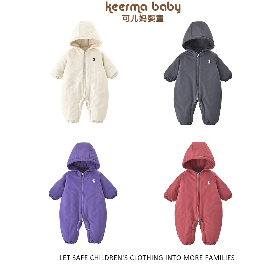 【LeLe妈咪】秋冬款加厚骑士多色冲锋衣棉服婴儿连体衣