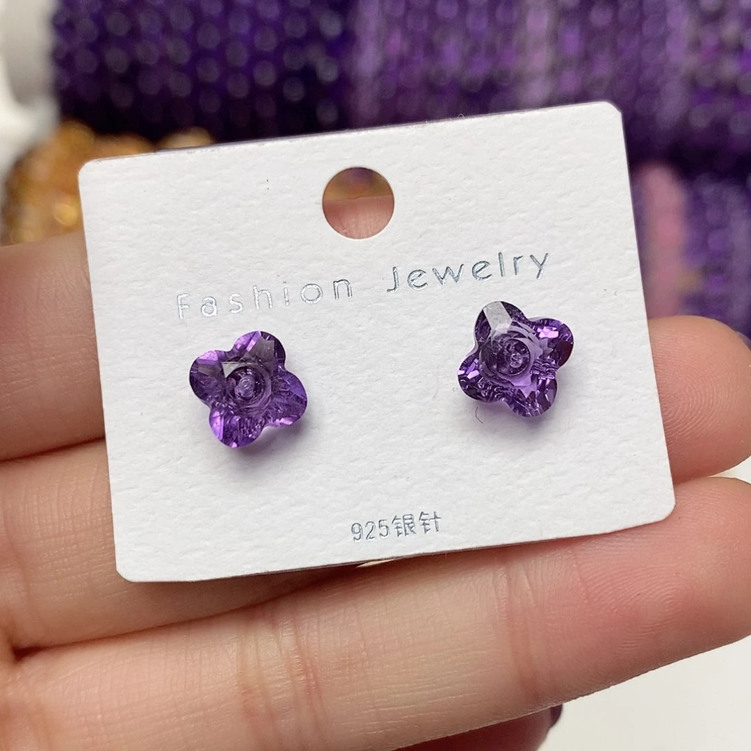 银S925镶嵌耳饰紫晶