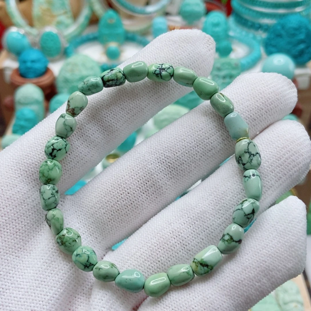 绿松石未镶嵌菜籽随型手串