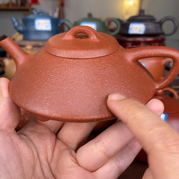紫砂茶壶红降坡的简瓢壶零添加