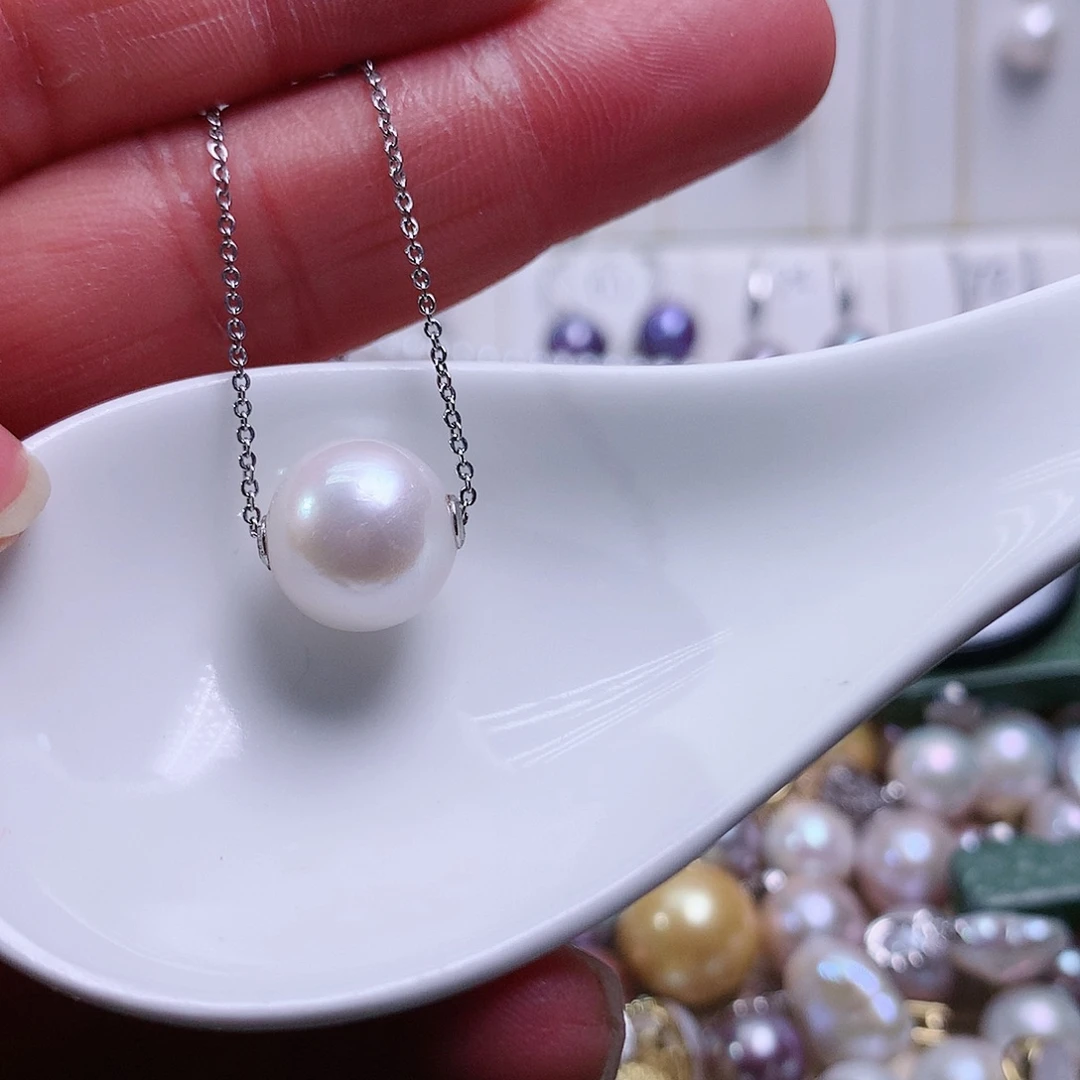 淡水珍珠吊坠(赠链)银S925镶嵌