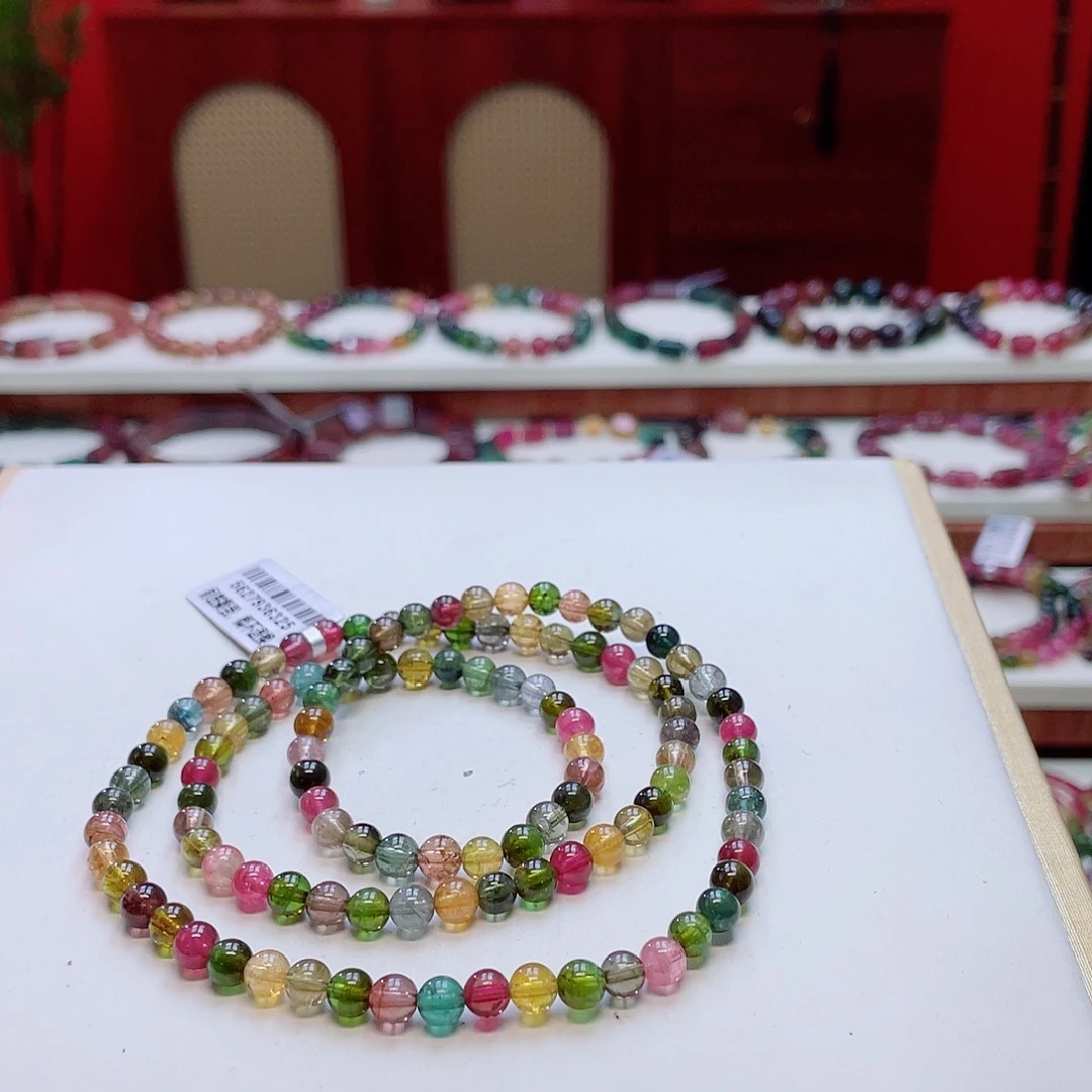 碧玺未镶嵌手串多样性发其一