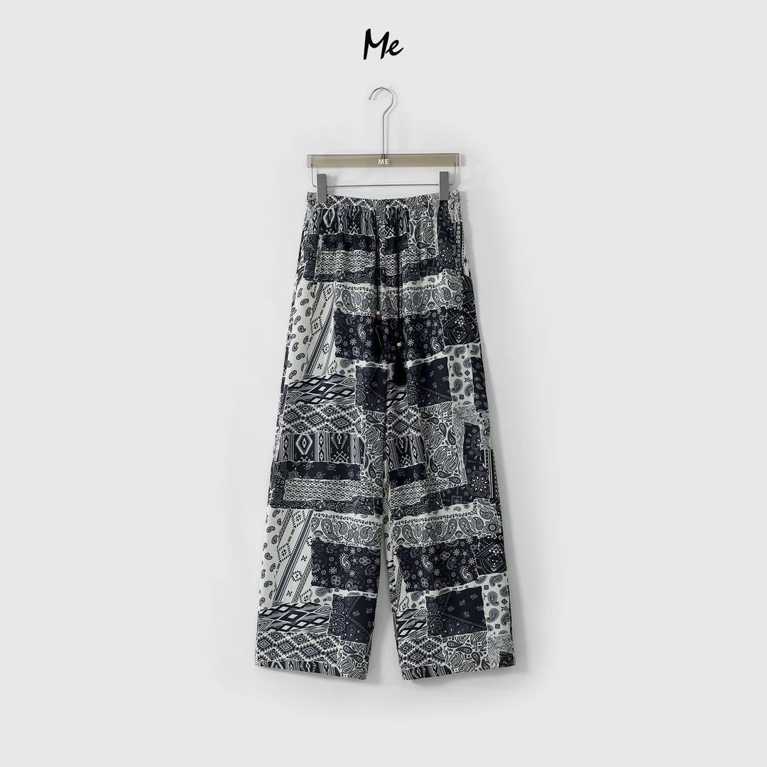 ME【海岛裤】100莱赛尔空气感高腰显瘦百搭时尚印花裤子MESS2715