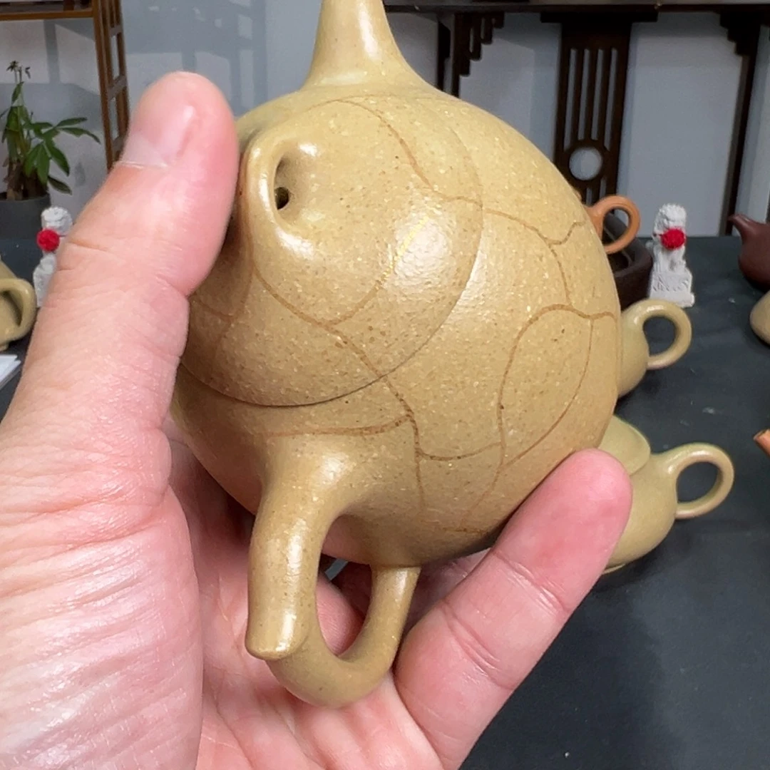 .***n紫砂茶壶梨皮描金秦权