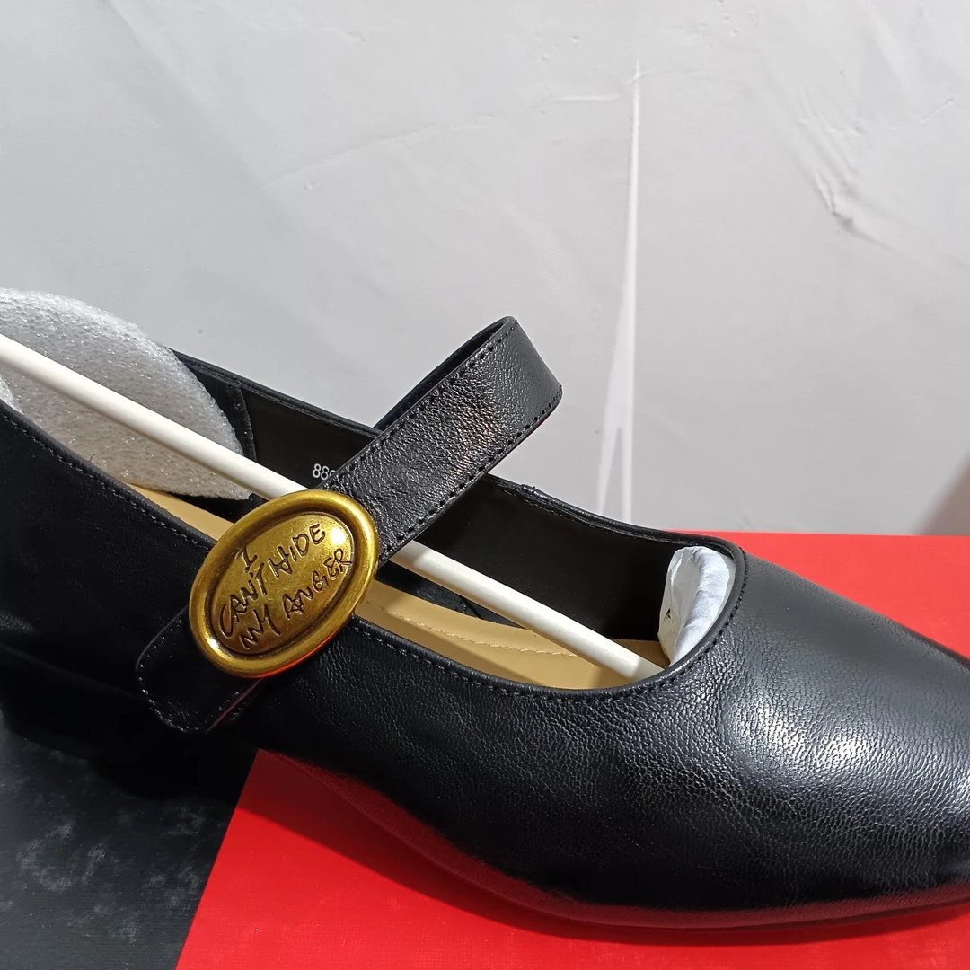 【老彭同学】（头层羊皮）法式复古低跟单鞋8806-6