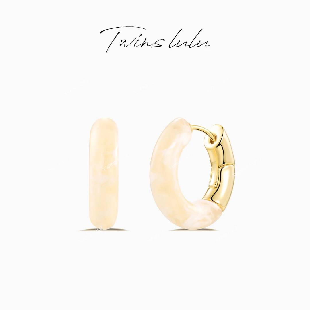 TWINS LULU 镀K金 复古风时尚小众甜酷存在感圈圈耳环TSL1274