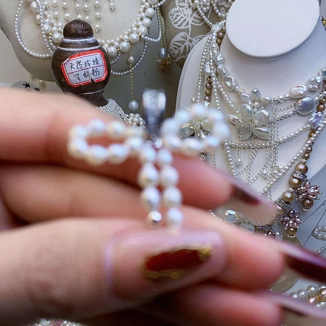 淡水珍珠颈饰银S925镶嵌