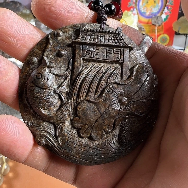 大理石磁石鱼跃龙门雕刻牌