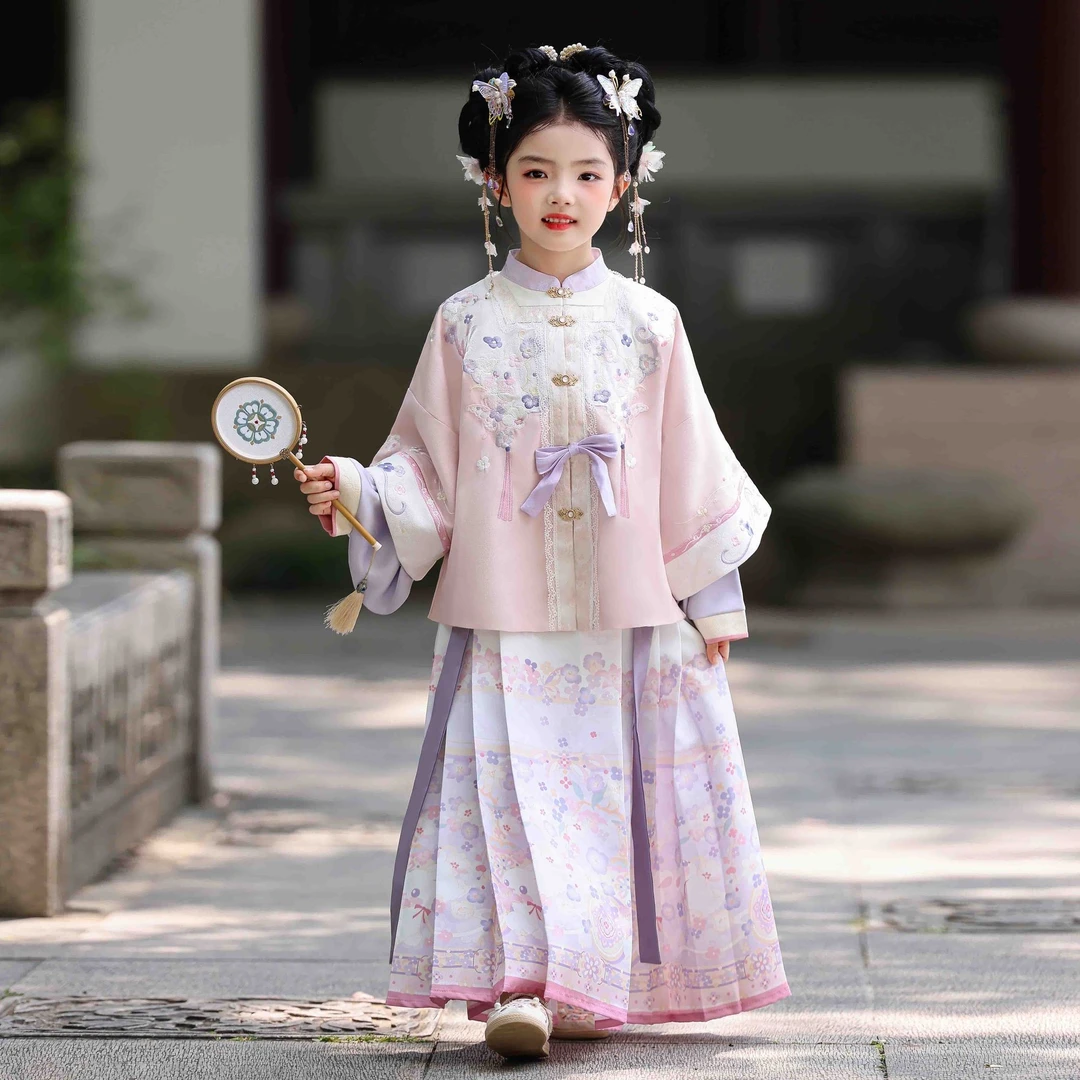 汉服女童2025春秋新款儿童仙女服女童古风国风套装女娃明制公主裙