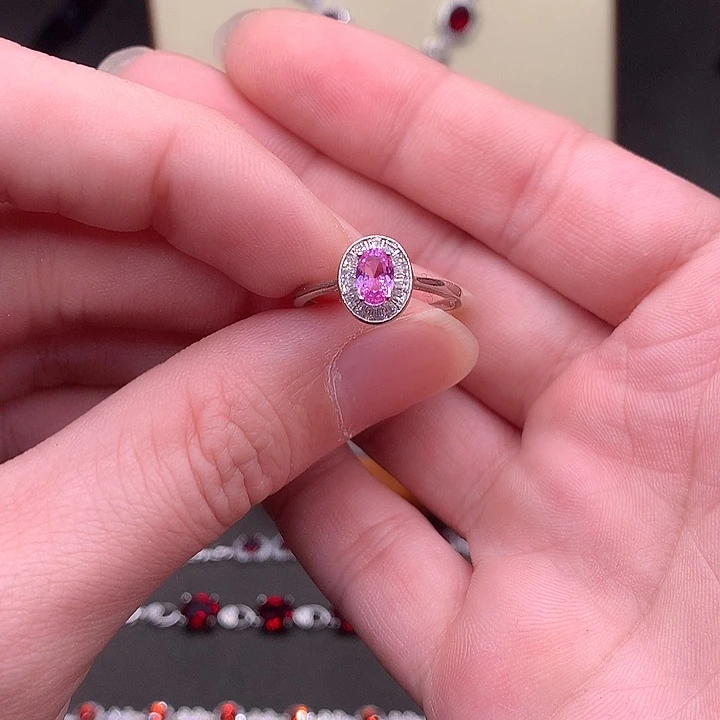 银S925镶嵌彩色蓝宝石戒指