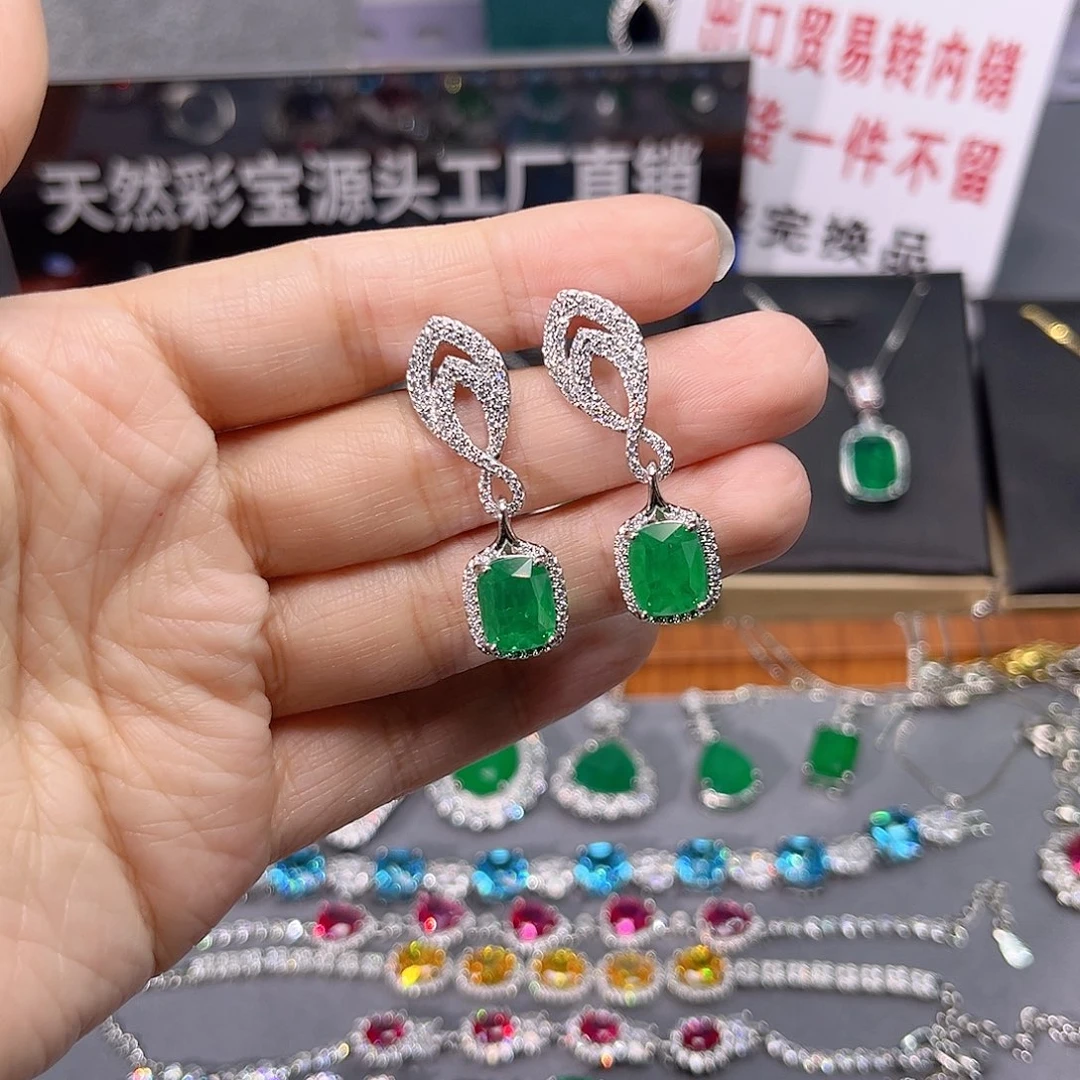 手链银S925镶嵌祖母绿n 34