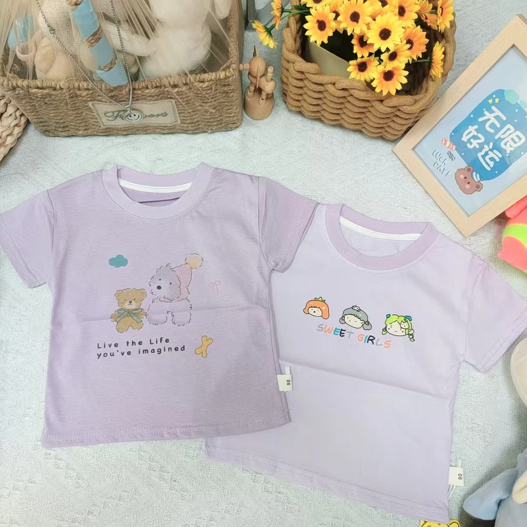 儿童紫色时尚短袖038