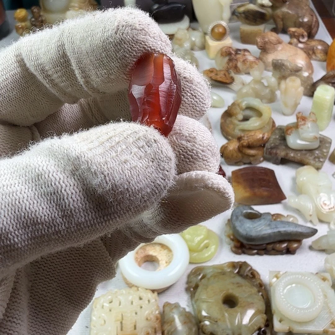 h***红和田玉（糖玉）未镶嵌车挂