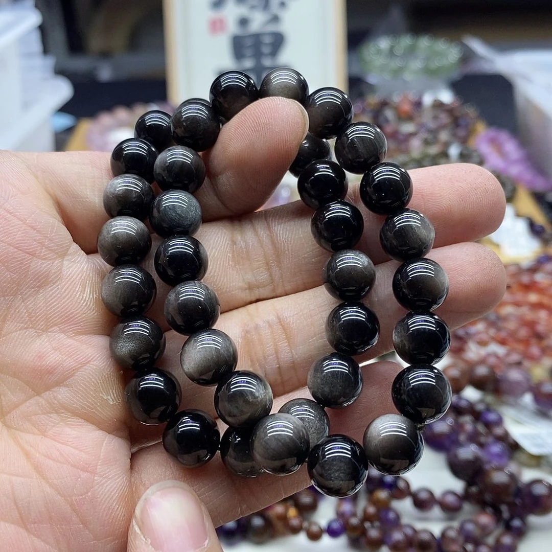 黑曜岩手链未镶嵌多样性发货发一条