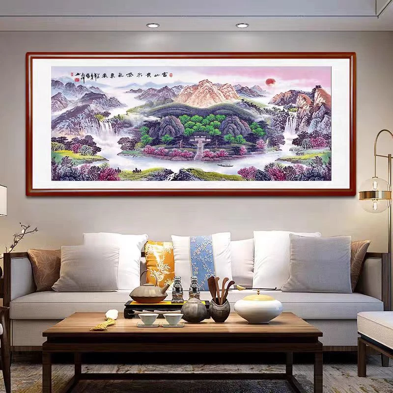 手工十字绣成品8222紫气东来t2297