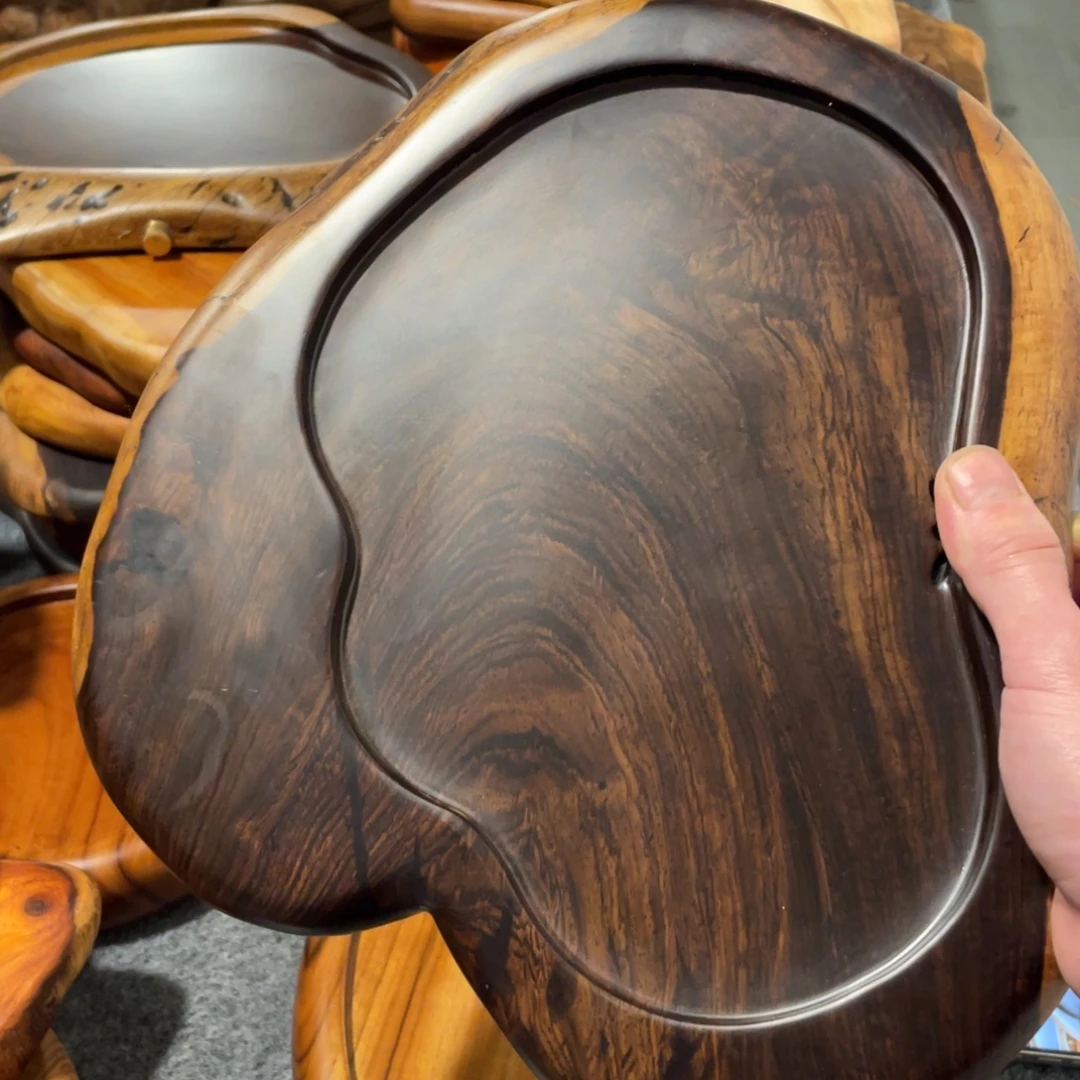 拂***～黑檀木实木随行茶盘