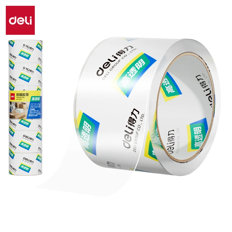 得力30323封箱胶带60mm*60y*50um(6卷/筒)(高透)
