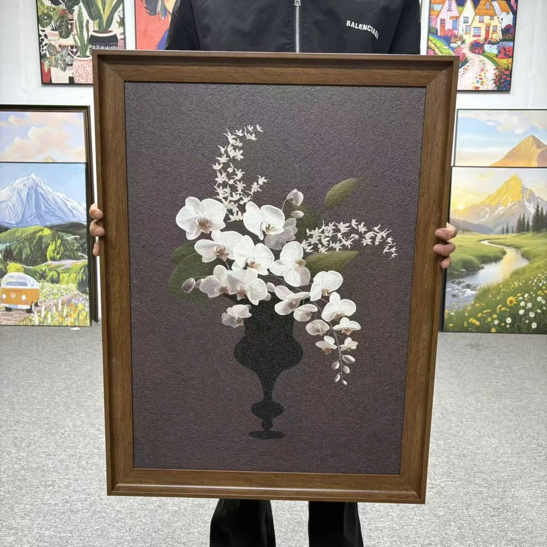 法式复古花卉装饰画客厅沙发背景墙餐厅玄关挂画桌面摆画6080