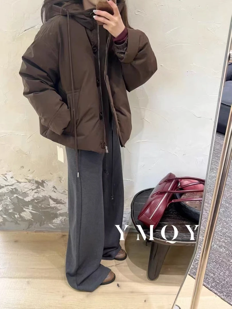 6986冬季新款韩版宽松显瘦连帽女短款加厚保暖外套YMQY