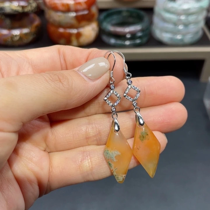 【闪购商品】未镶嵌耳坠玛瑙/玉髓