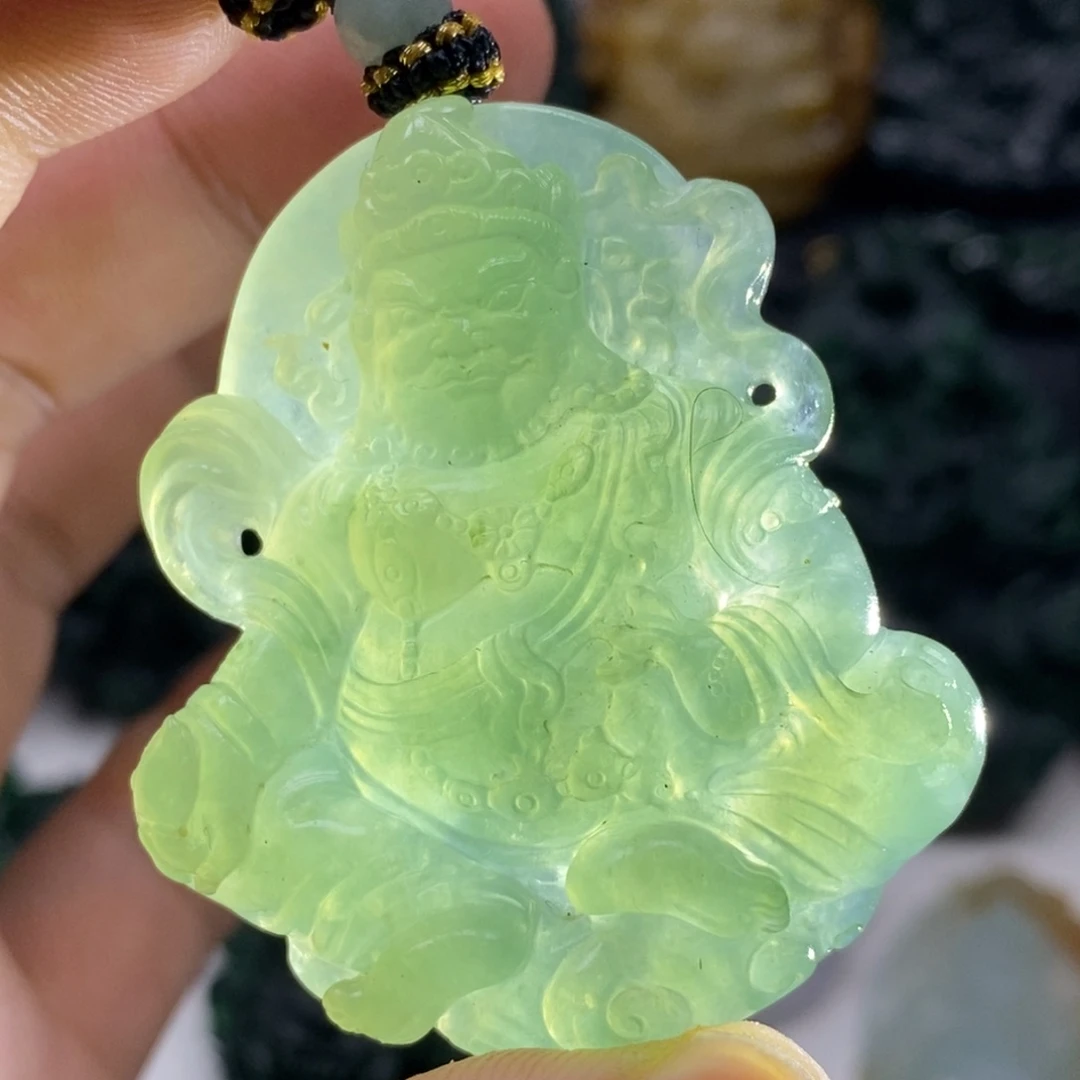 定制翡翠未镶嵌天然翡翠A货黄财神