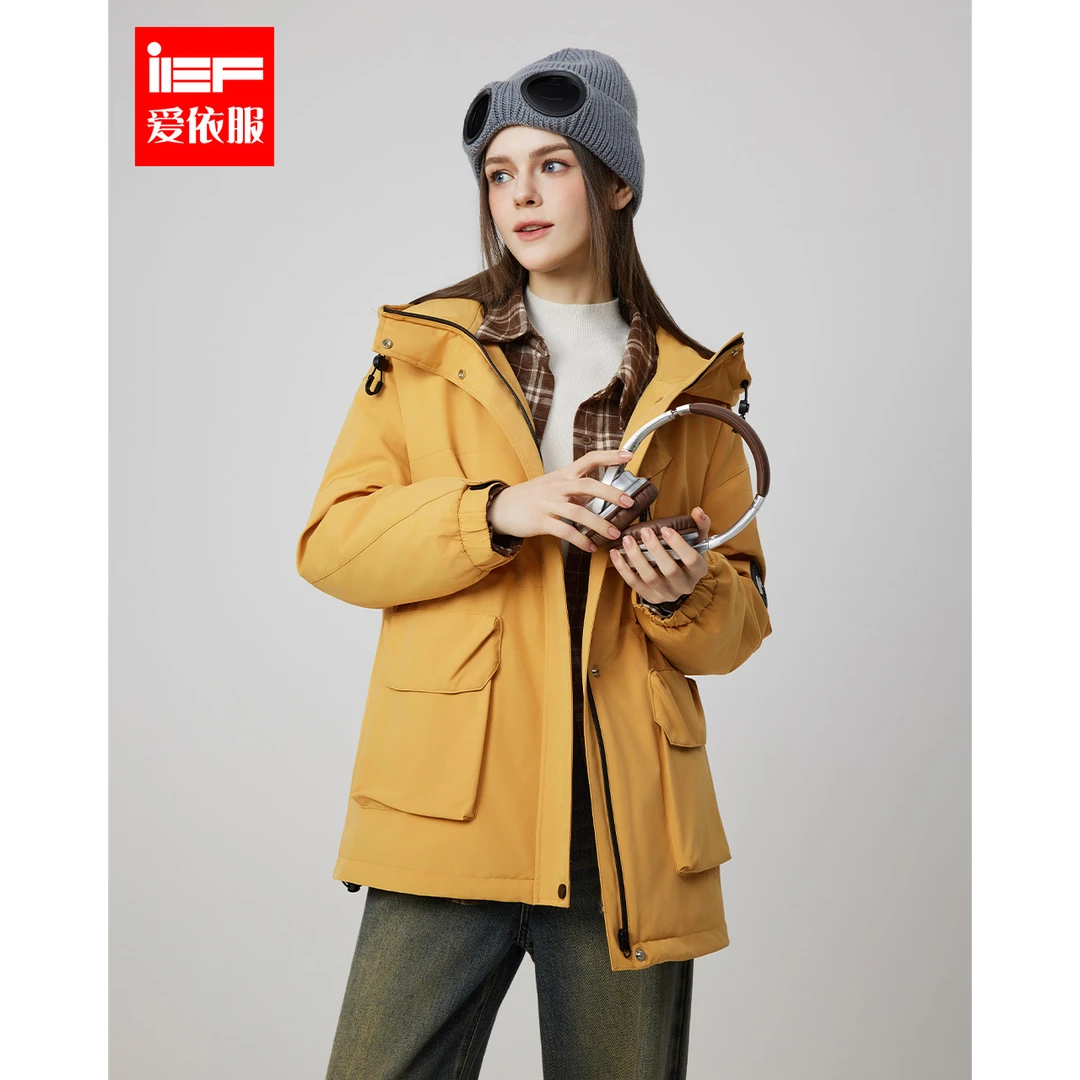 IEF/爱依服2025冬季新款时尚休闲运动风简约设计保暖羽绒中外套