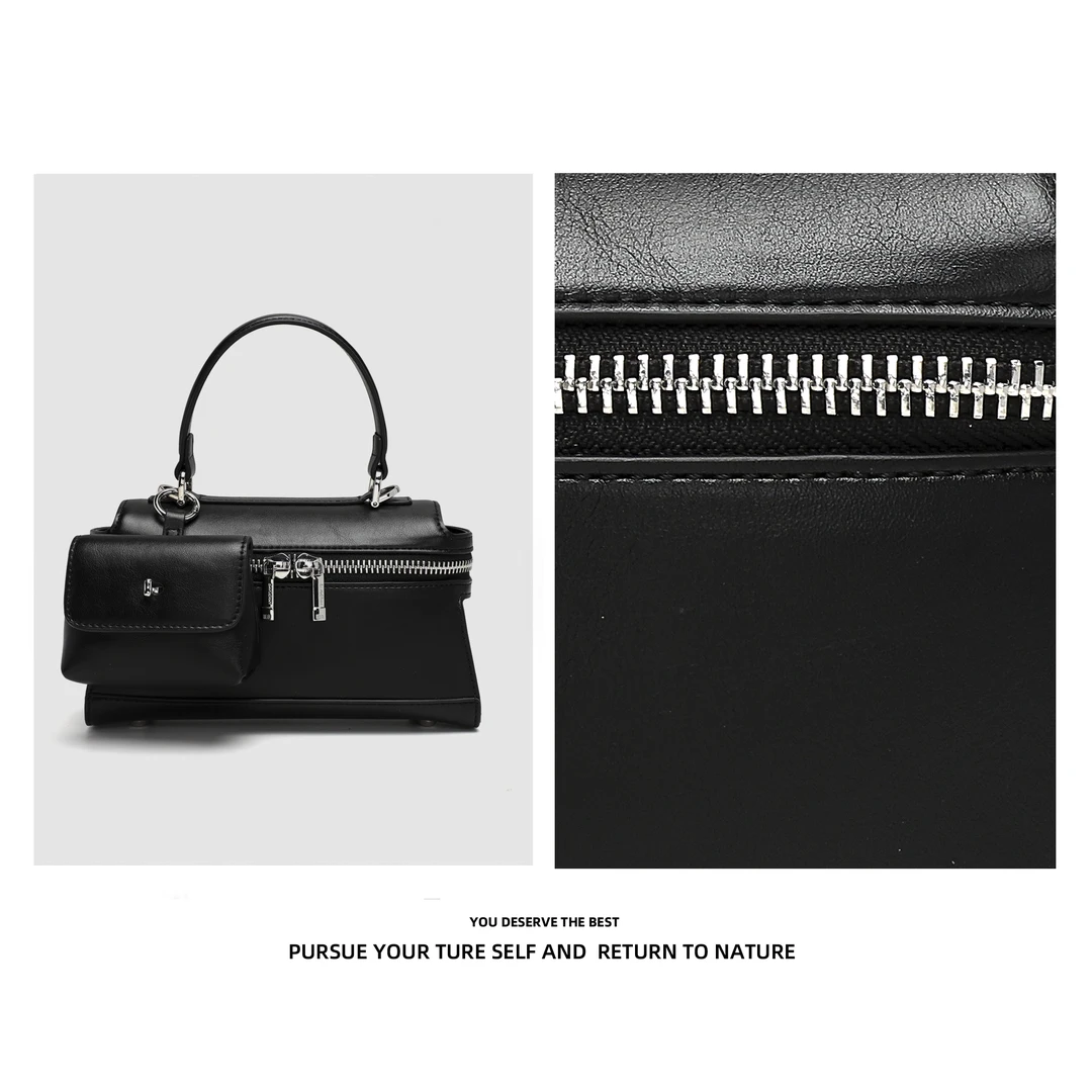【大E】休闲百搭时尚简约女士手提单肩包1769#高级黑