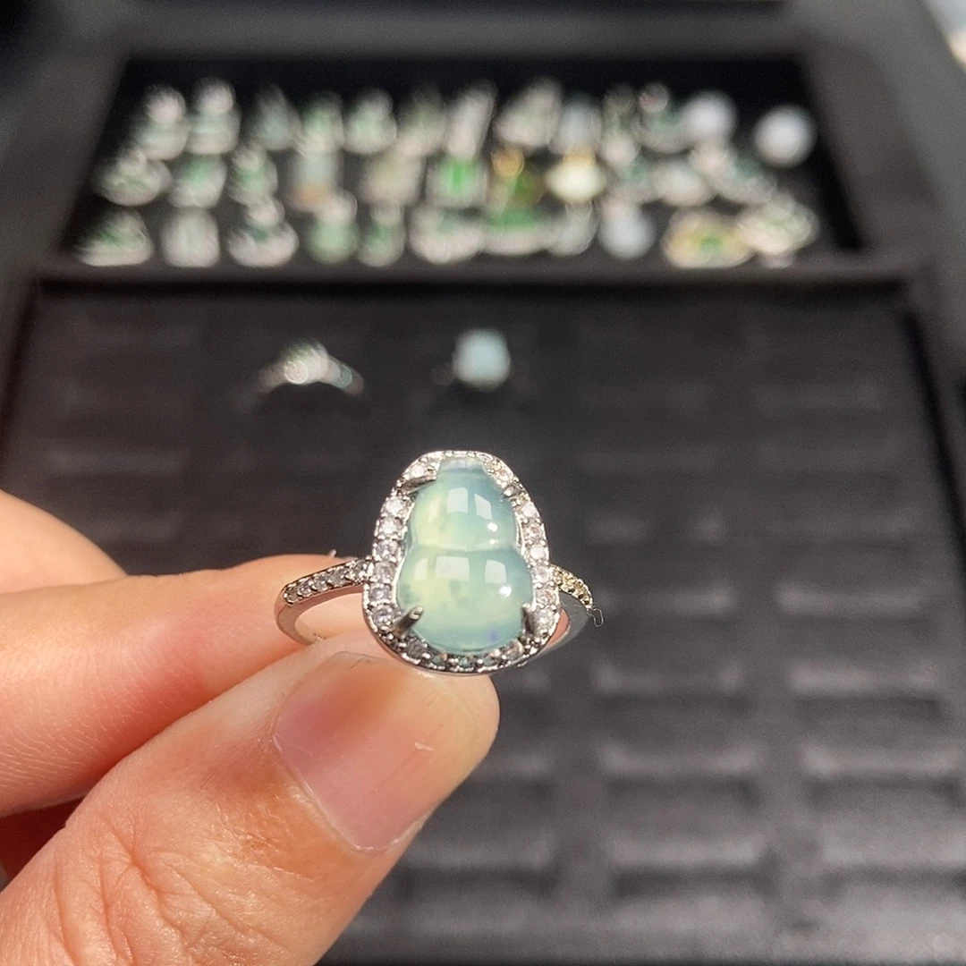 翡翠银S925镶嵌戒指