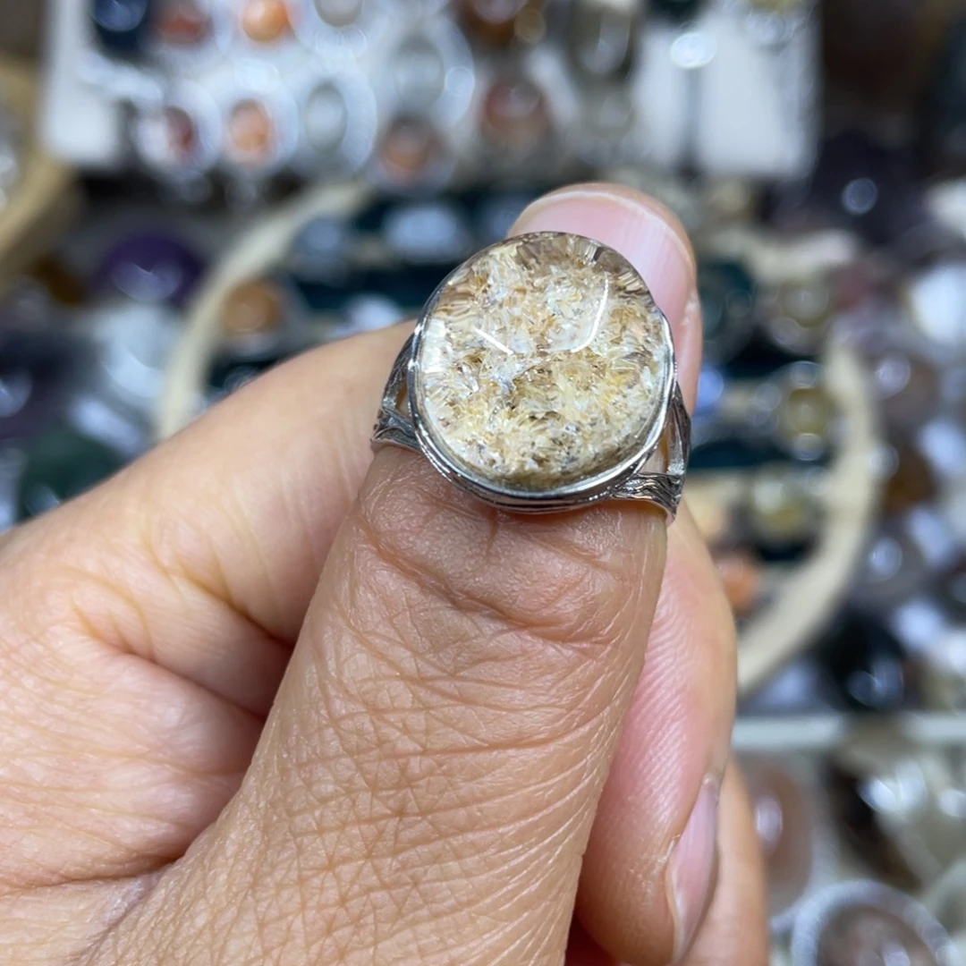【闪购商品】银S925镶嵌珠宝半成品水晶戒指