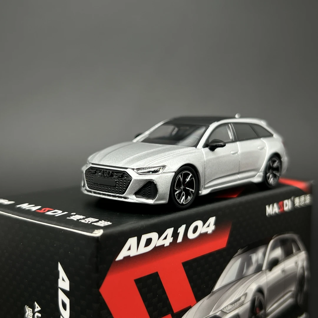 麦思迪1:64奥迪RS6合金车模型跑车铁底胶胎汽车模型潮玩收藏摆件