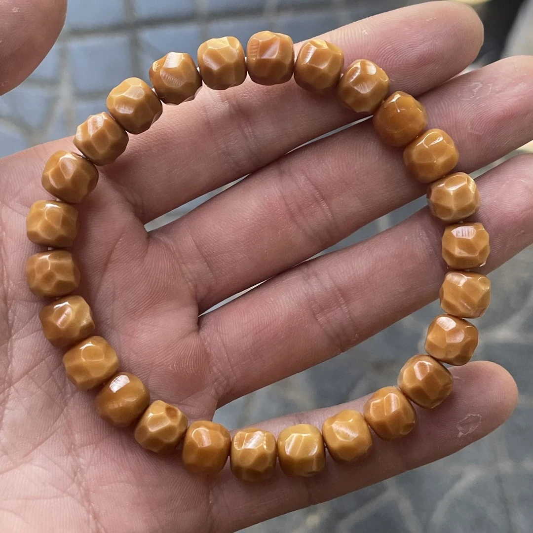 【佳哥严选】 J34286-龙脊红料雕刻无相单圈手串-9*8mm左右