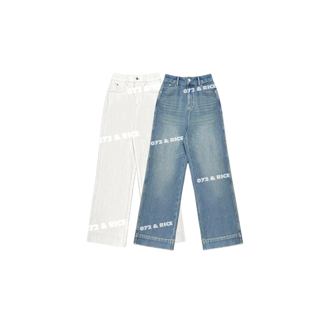 072 & RICE【芯动裤】莱赛尔+棉 春夏休闲直筒牛仔裤 N-32WD036