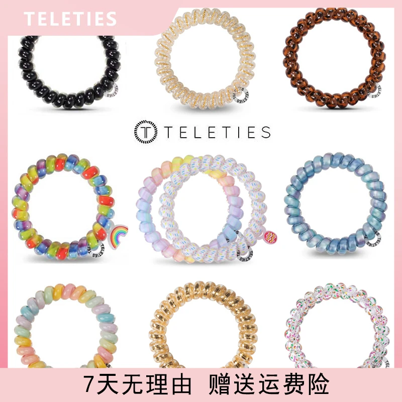 美国TELETIES时尚发圈明星同款女孩彩虹可爱彩色糖果色高马尾甜美